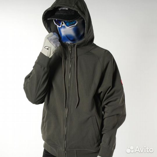 Зип худи CavEmpt зеленая базовая