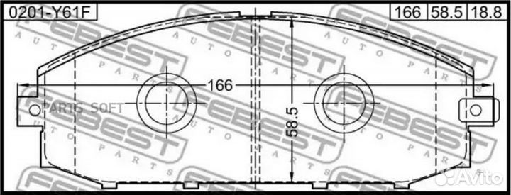 Febest 0201-Y61F Колодки тормозные передние