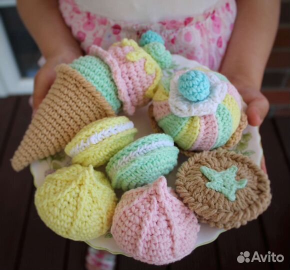 Вязаная еда набор сладостей