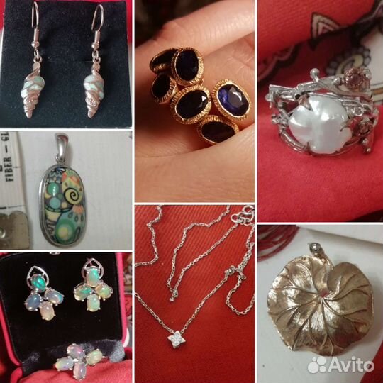 Серебряное кольцо, серьги