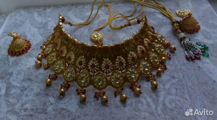 Колье серьги тика восток экзотика этно