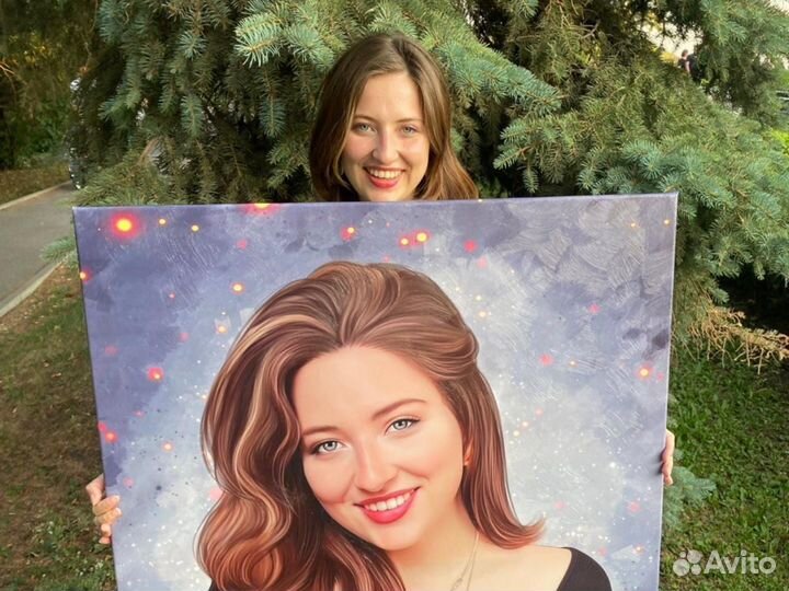 Портреты по фото на холсте. Стиль Dream art
