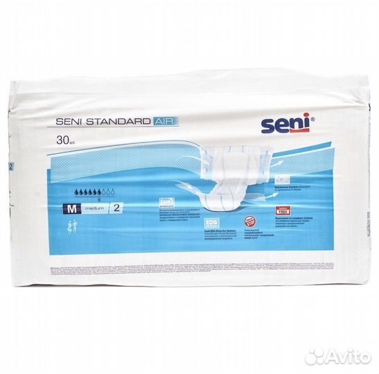 Памперсы для взрослых seni standart air 2M, 30 шт