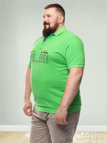 Поло с застежкой на пуговицах (7XL) синее