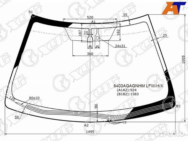 Стекло лобовое toyota camry japan