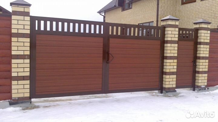 Алюминиевые распашные ворота