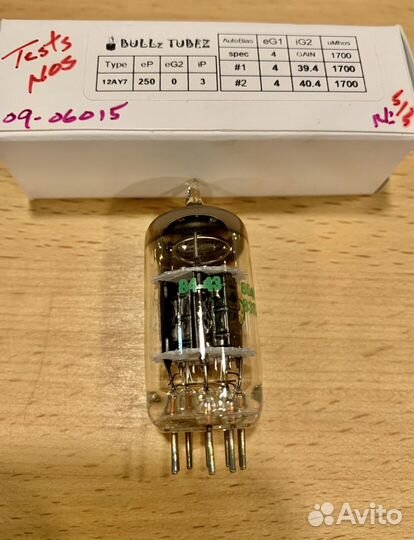 Лампа GE 12AY7 6072A USA Gray Plates NOS BOX