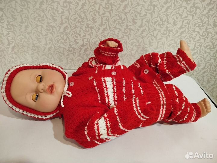 Комбинезон и шапка для куклы Реборн 55-65 см