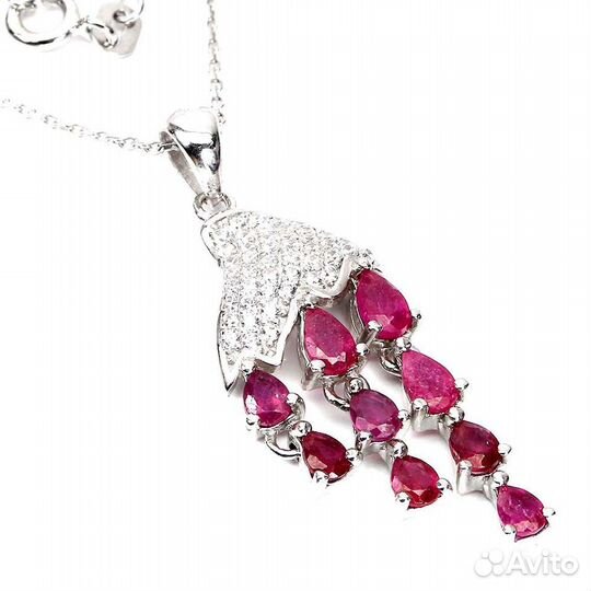 Рубиновый комплект серебряный
