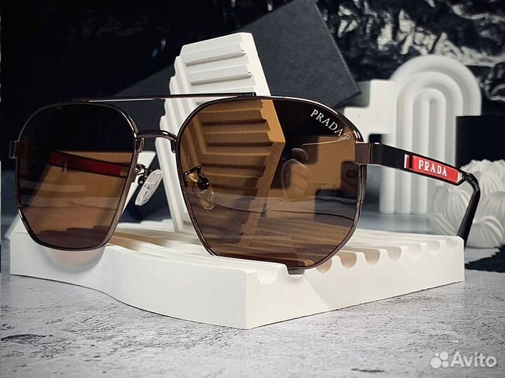 Очки Prada Aviator коричневые