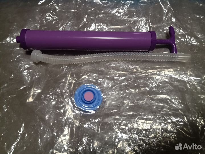 Большой пакет для одежды с вакуумным насосом