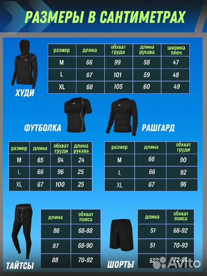 Рашгард мужской комплект 5 в 1