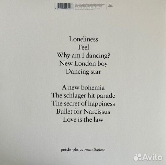 Виниловая пластинка Pet Shop Boys - Nonetheless (L
