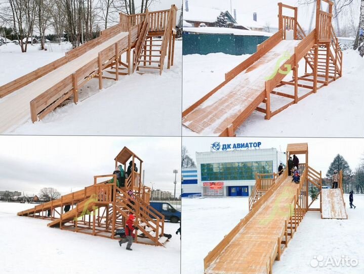 Зимние деревянные горки