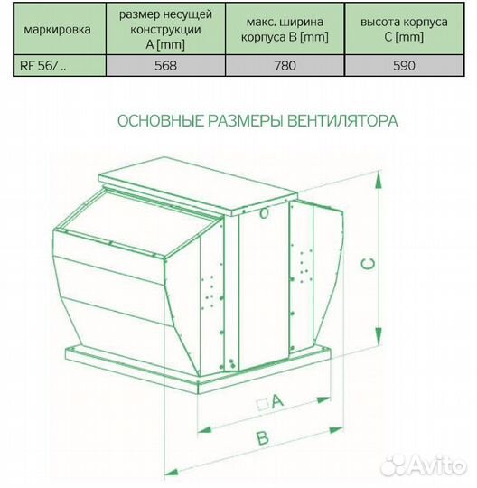 Крышный вентилятор Remak RF 56/40-4D