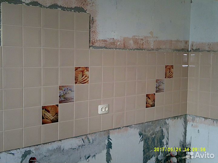 Фартук на кухню из плитки.Мастер-плиточник