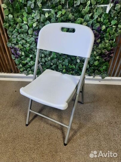 Стул складной со спинкой белый
