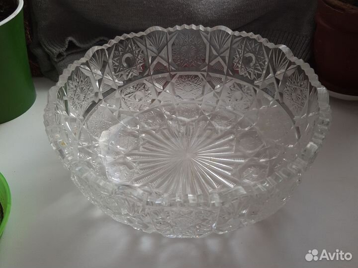 Ваза для фруктов хрустальная