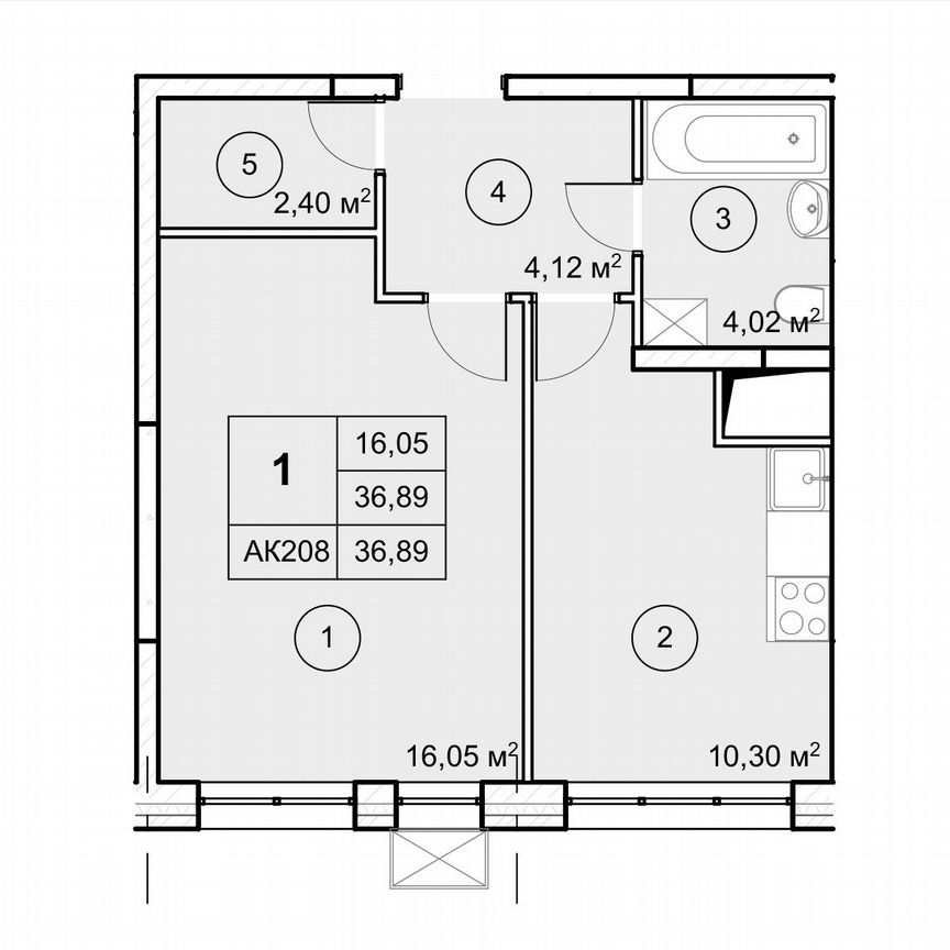 1-к. квартира, 36,9 м², 9/12 эт.