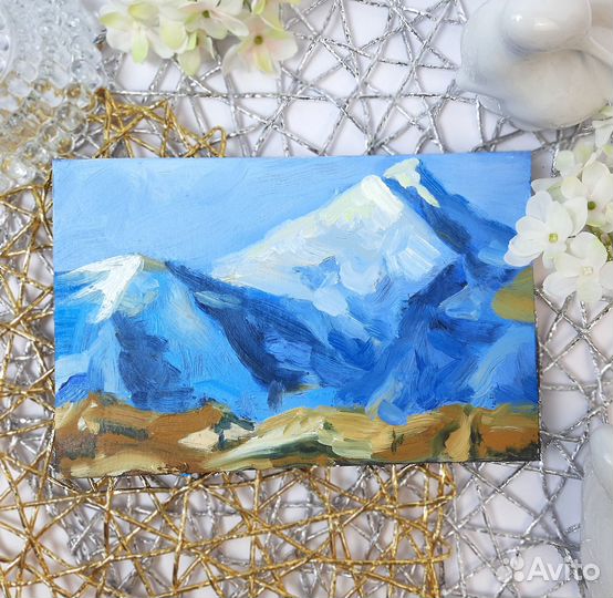 Горный пейзаж. Картина маслом на холсте