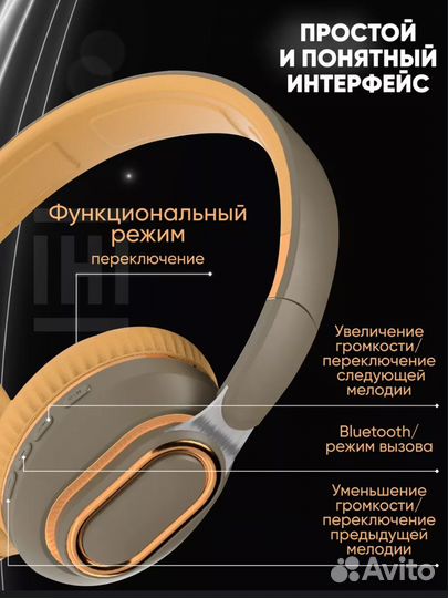 Беспроводные большие накладный наушники