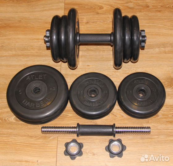 Гантели обрезиненные по 22 кг каждая