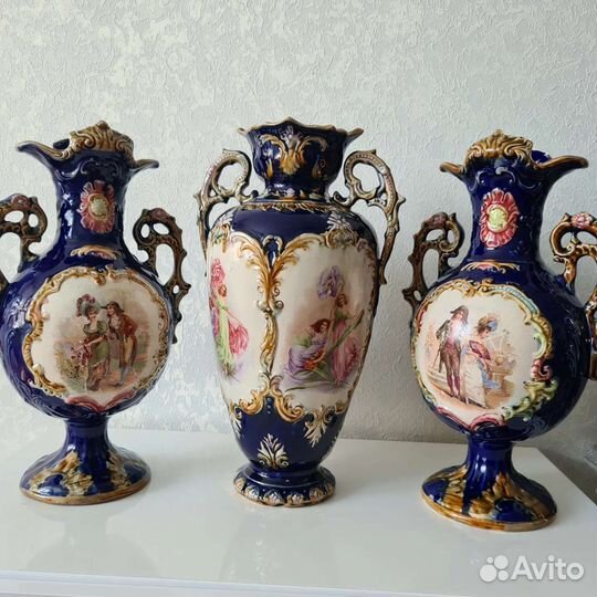 Набор вазы и амфора, Майолика