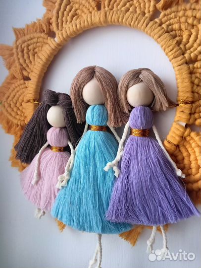 Куклы макраме семья