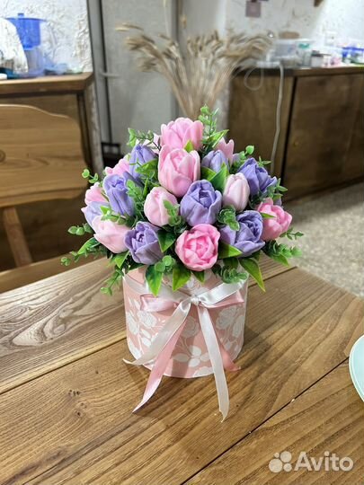 Букет тюльпанов из мыла ручной работы