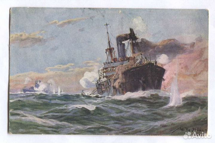 Германия, старинные открытки, авиация, флот 1915