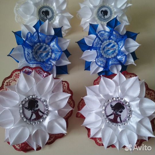 Бантики именные, короны, заколки, ободки