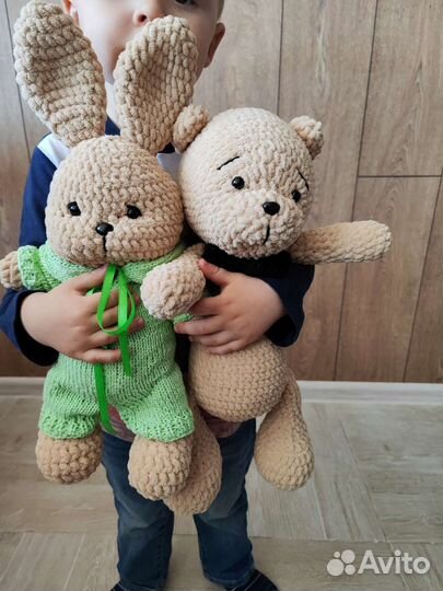 Вязаные игрушки ручной работы мишка
