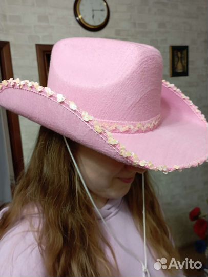 Ковбойская шляпа розовая