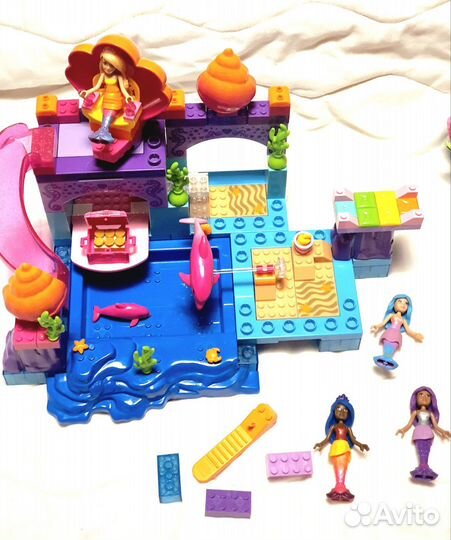 Megablocks barbie dreamtopia русалки 3 набора