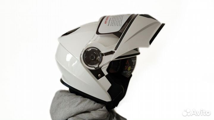 Шлем мото модуляр Hizer 627 белый XL