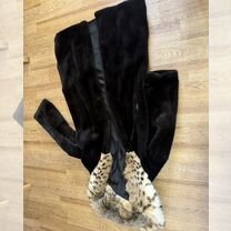 Шуба норковая black Lama + рысь