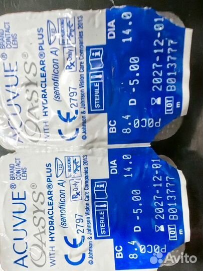 Линзы контактные acuvue oasys -5