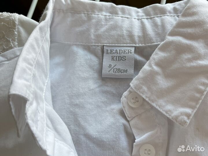 Рубашка белая для девочки 128