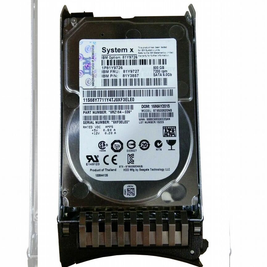 [81Y3857] Жесткий Диск Ibm 500gb 81y9727 Sata3 2.5 81y3857