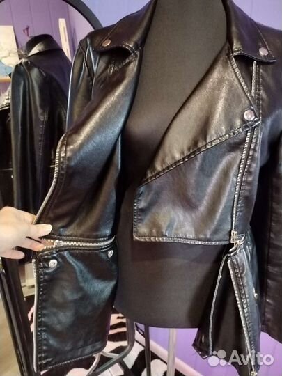 Кожаная куртка косуха женская