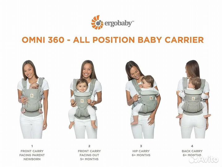 Эрго слинг рюкзак Ergo baby Omni для новорожденных