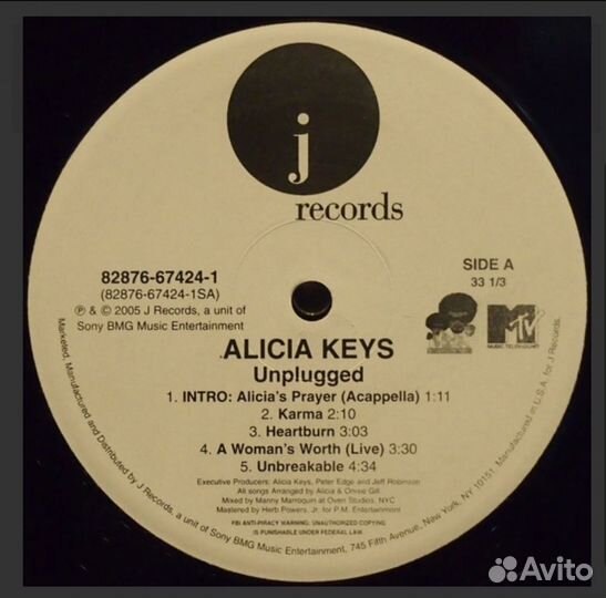 Alicia Keys Unplugged 2LP