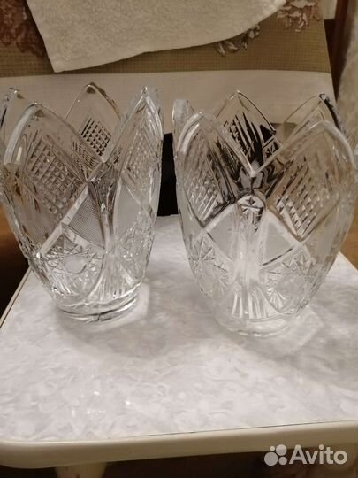 Хрустальная конфетница, ладья вазочка