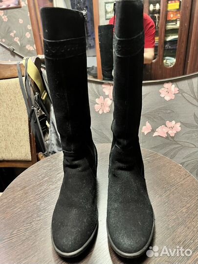 Сапоги женские, зимние, натуральная замша