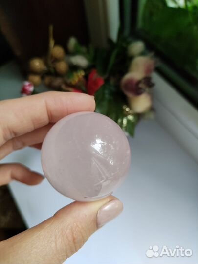 Шар розовый кварц в асс
