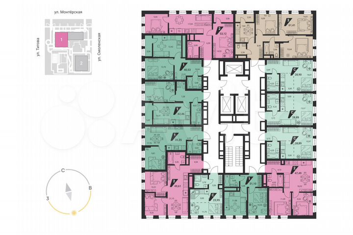 Квартира-студия, 28,9 м², 3/25 эт.