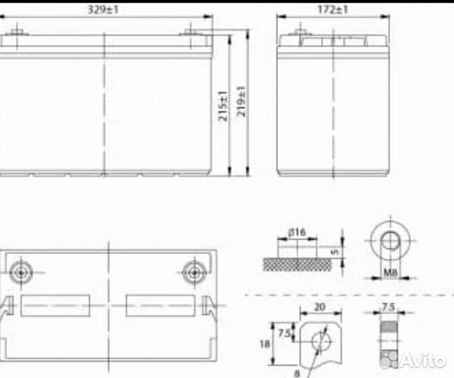 Delta DT12100 100Ач аккумулятор для ибп 12В