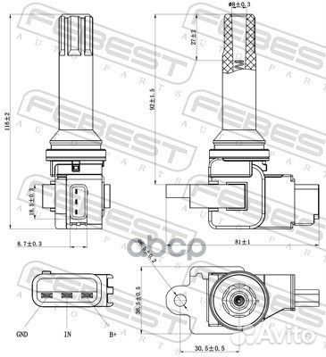 Катушка зажигания 08640002 Febest