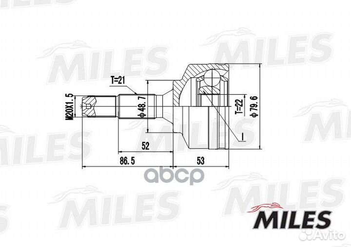 ШРУС наружный peugeot 206 1.1-1.6 98- (GKN 303473)