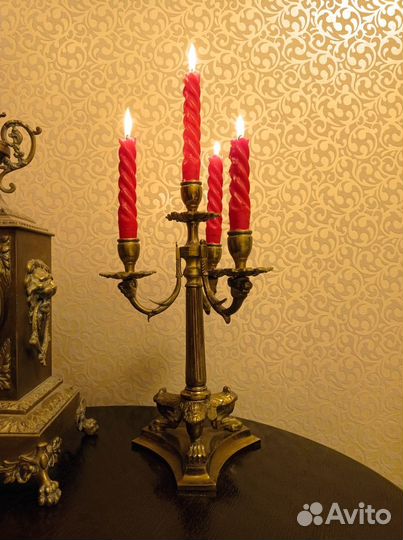 Шикарный старинный канделябр. Подсвечник